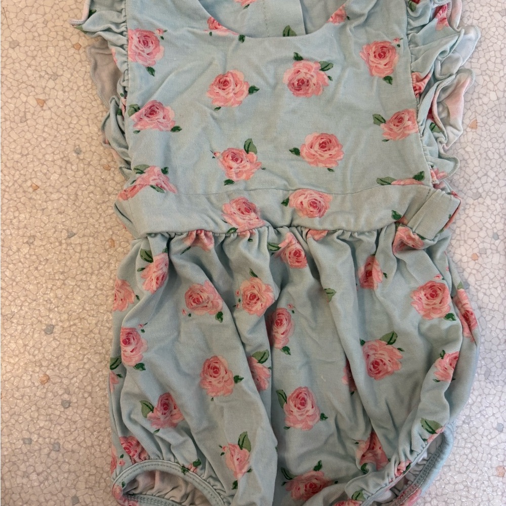 Floral Ruffle Baby Romper angel dear
